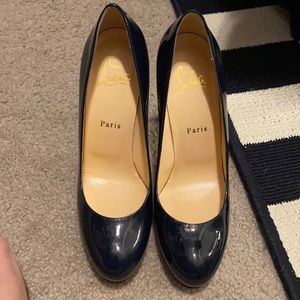 Christian Louboutin navy 100mm pumps